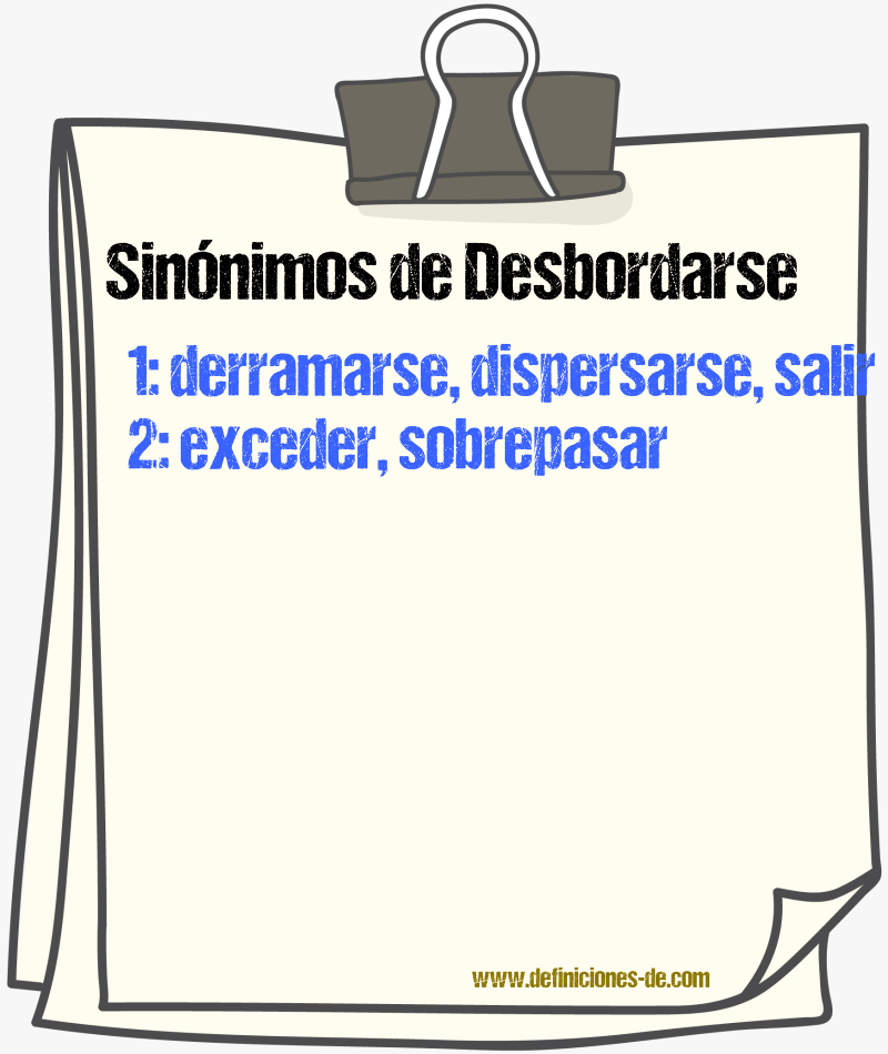 Sinnimos de desbordarse