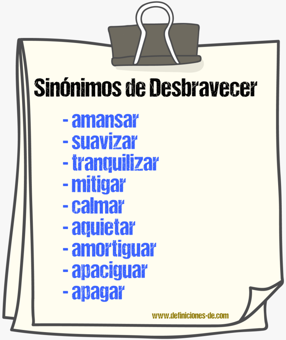 Sinnimos de desbravecer