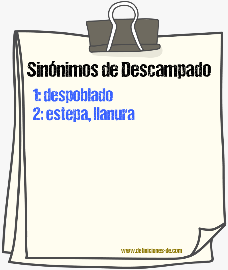 Sinnimos de descampado