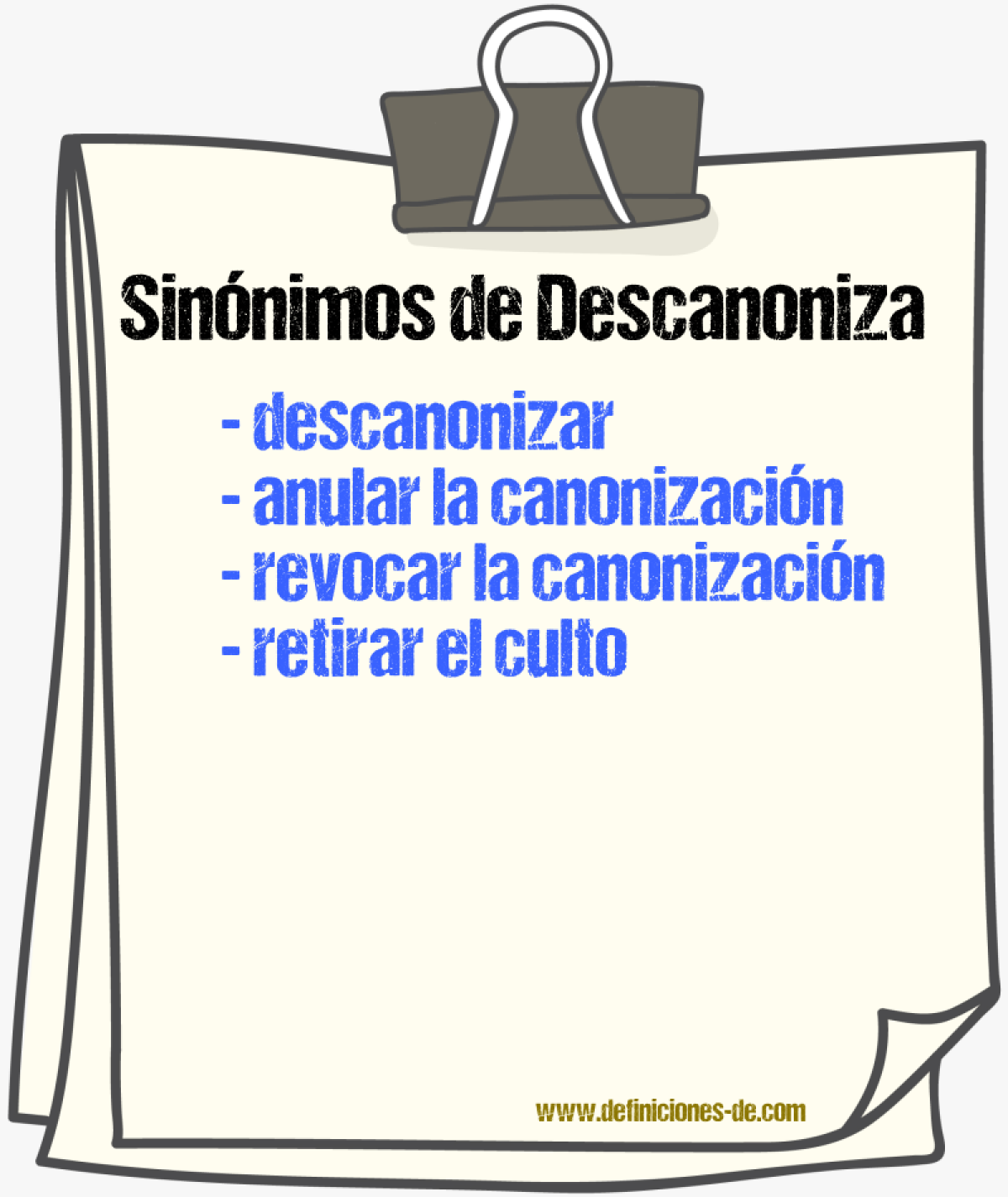 Sinónimos de descanoniza