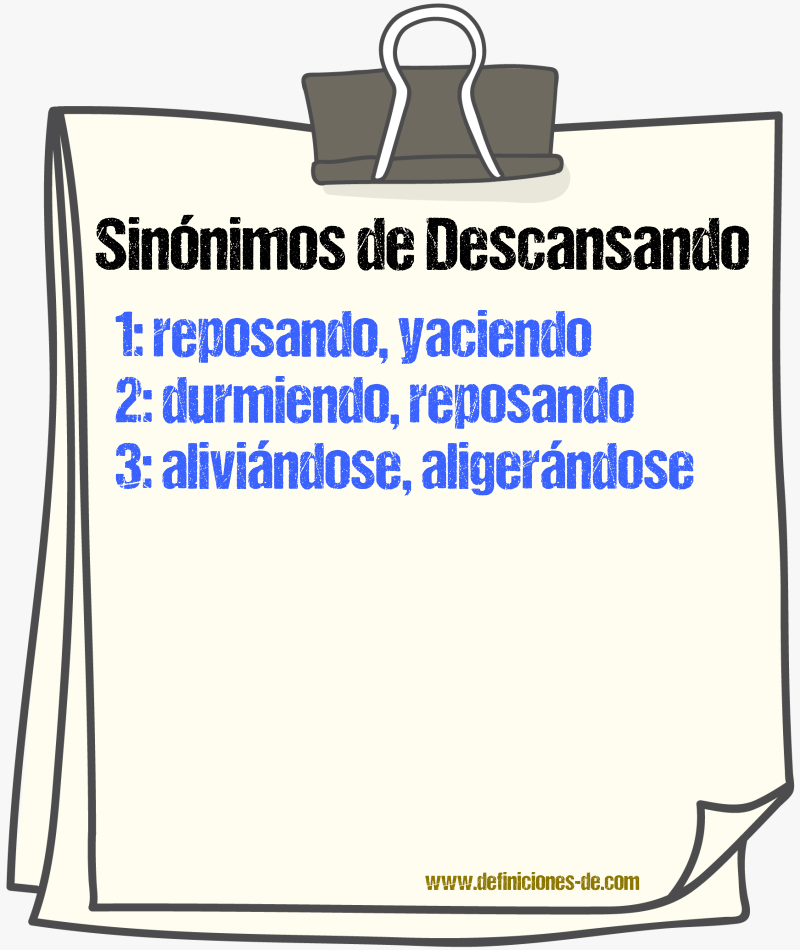 Sinónimos de descansando