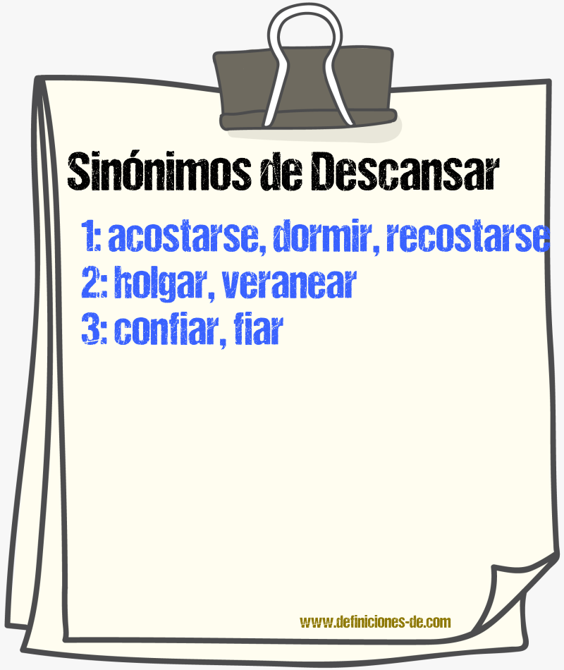 Sinnimos de descansar