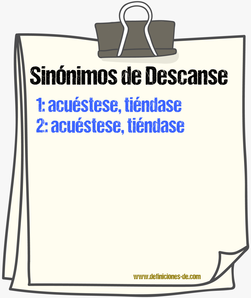 Sinónimos de descanse