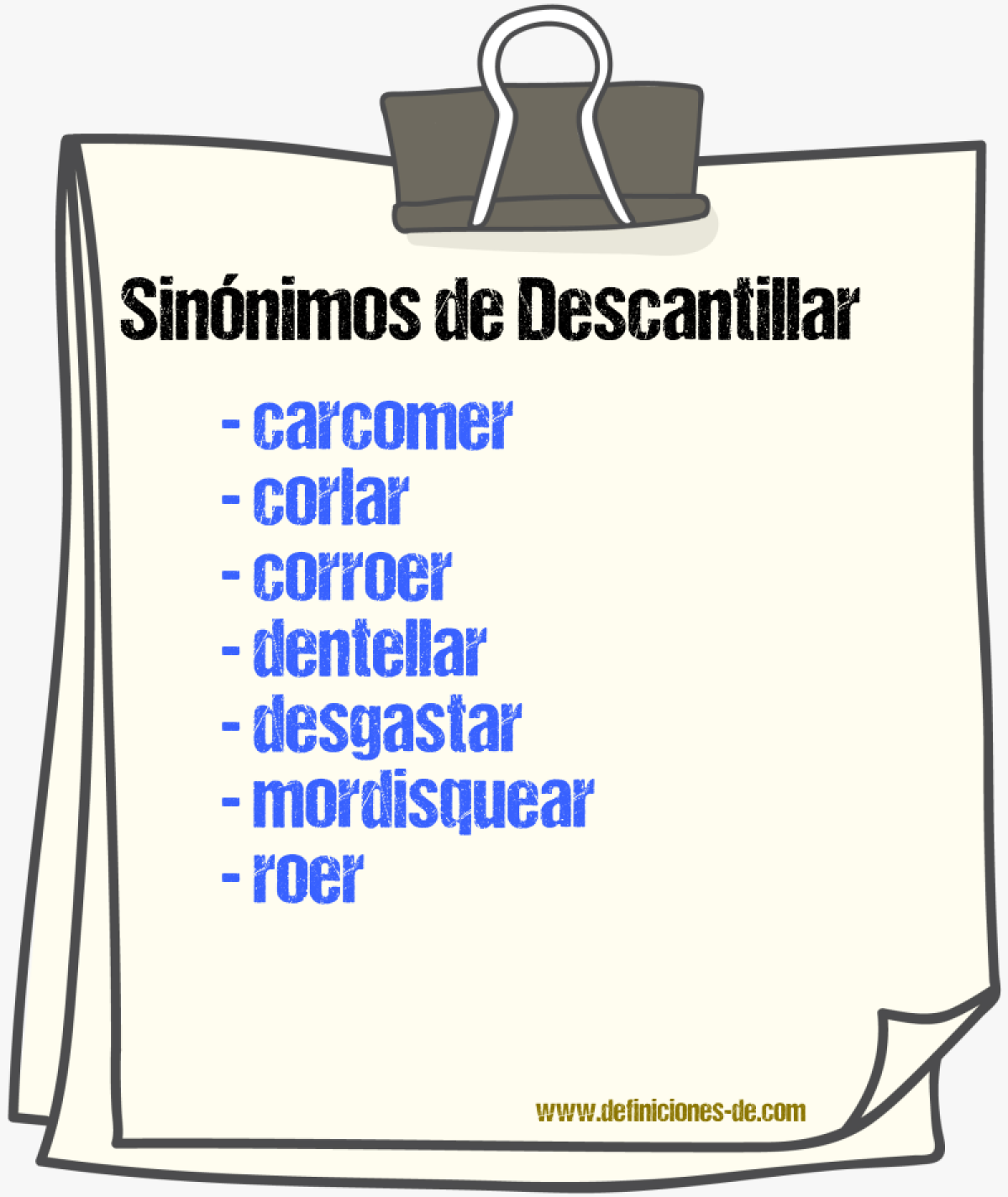 Sinnimos de descantillar