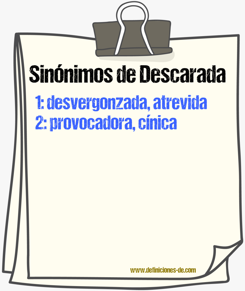 Sinónimos de descarada