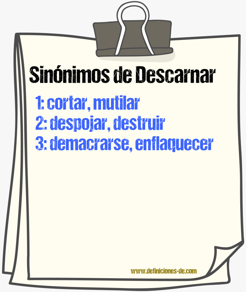 Sinnimos de descarnar