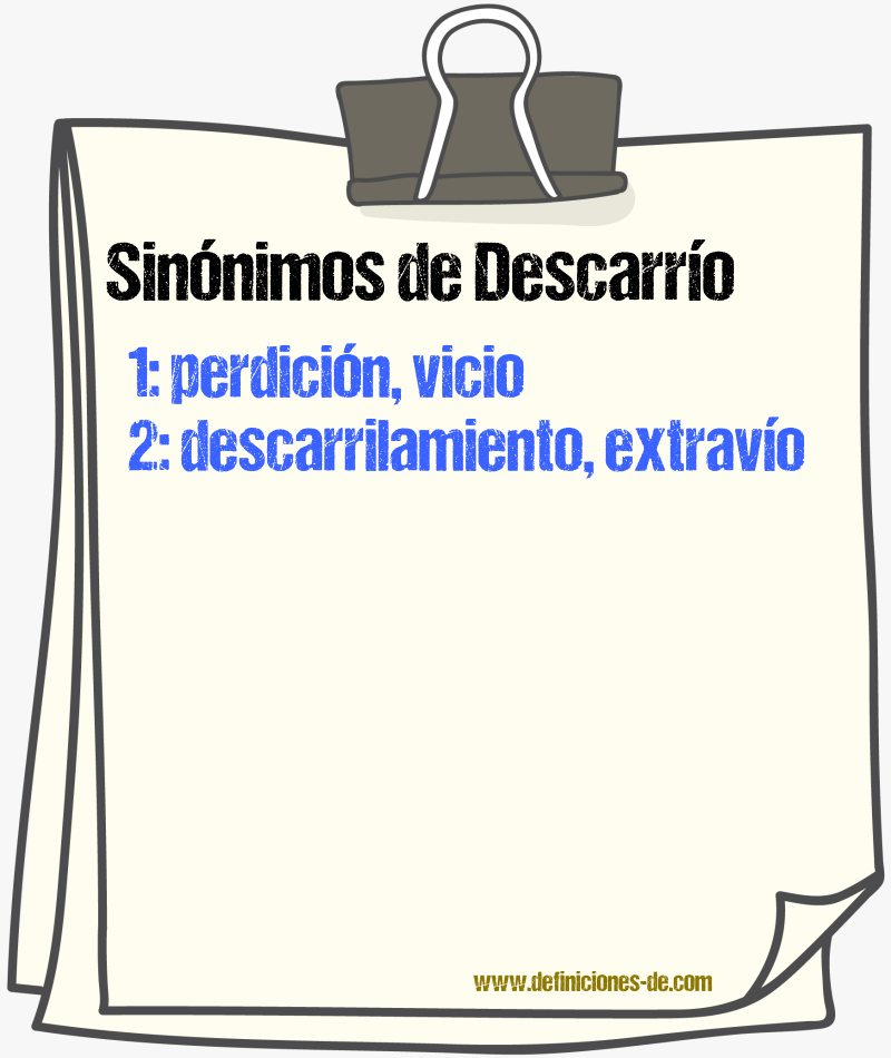 Sinnimos de descarro