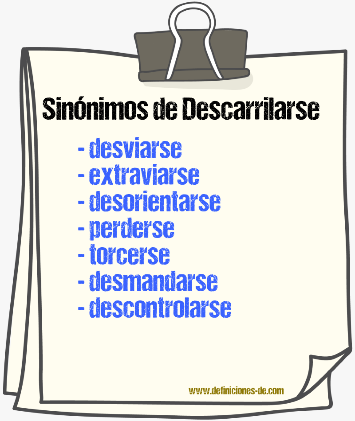 Sinónimos de descarrilarse
