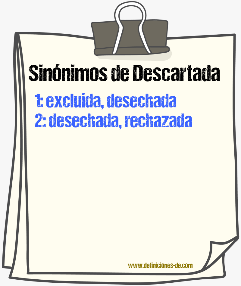 Sinónimos de descartada