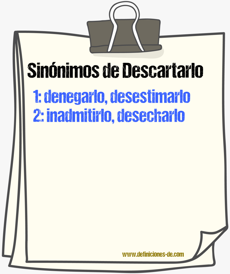 Sinónimos de descartarlo