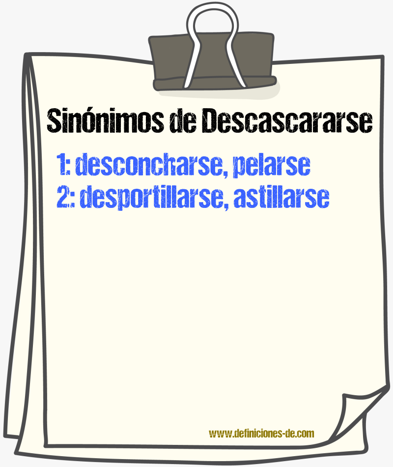 Sinónimos de descascararse