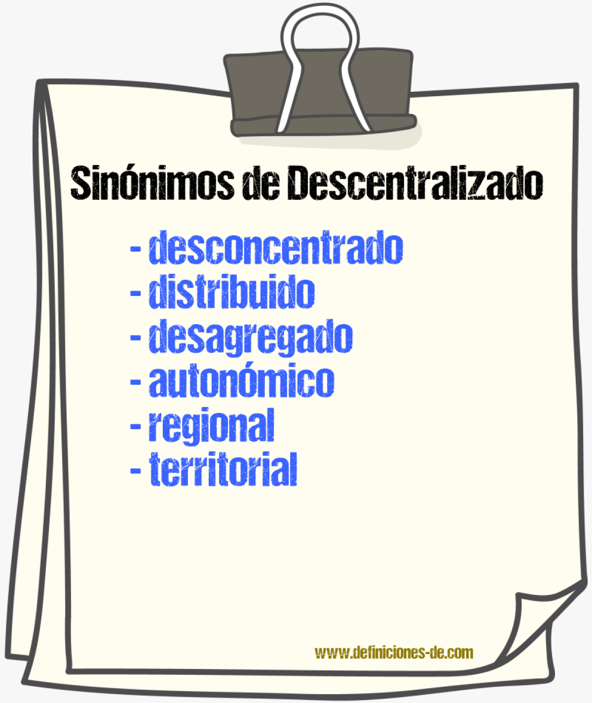 Sinónimos de descentralizado