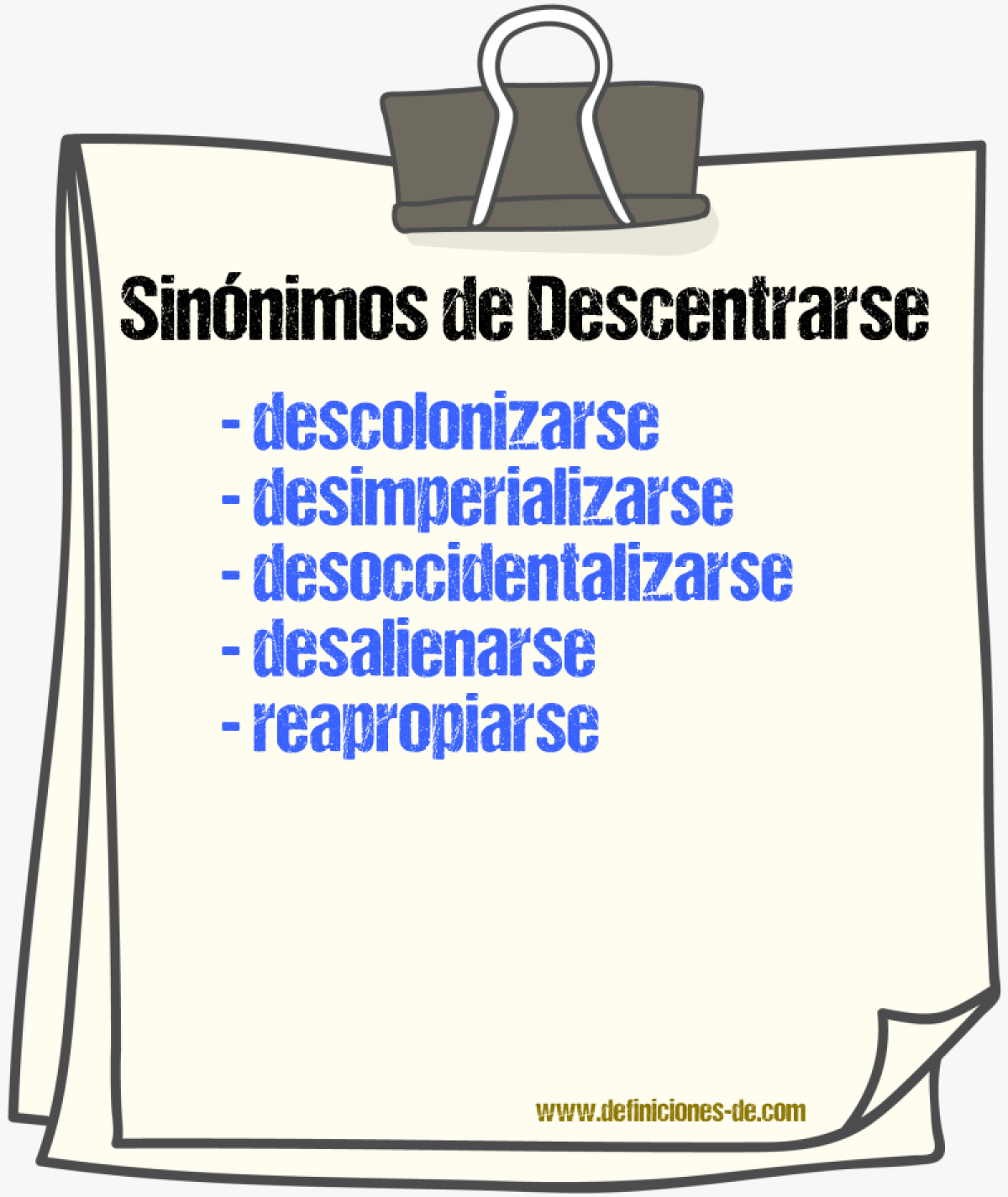 Sinónimos de descentrarse