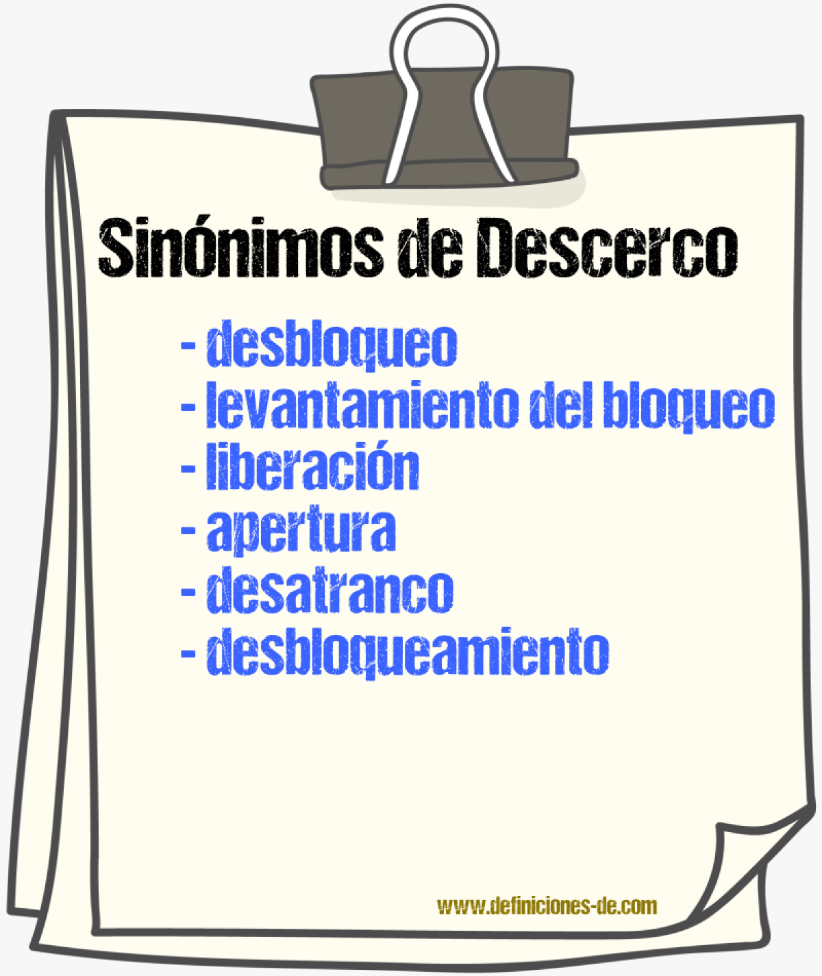 Sinónimos de descerco