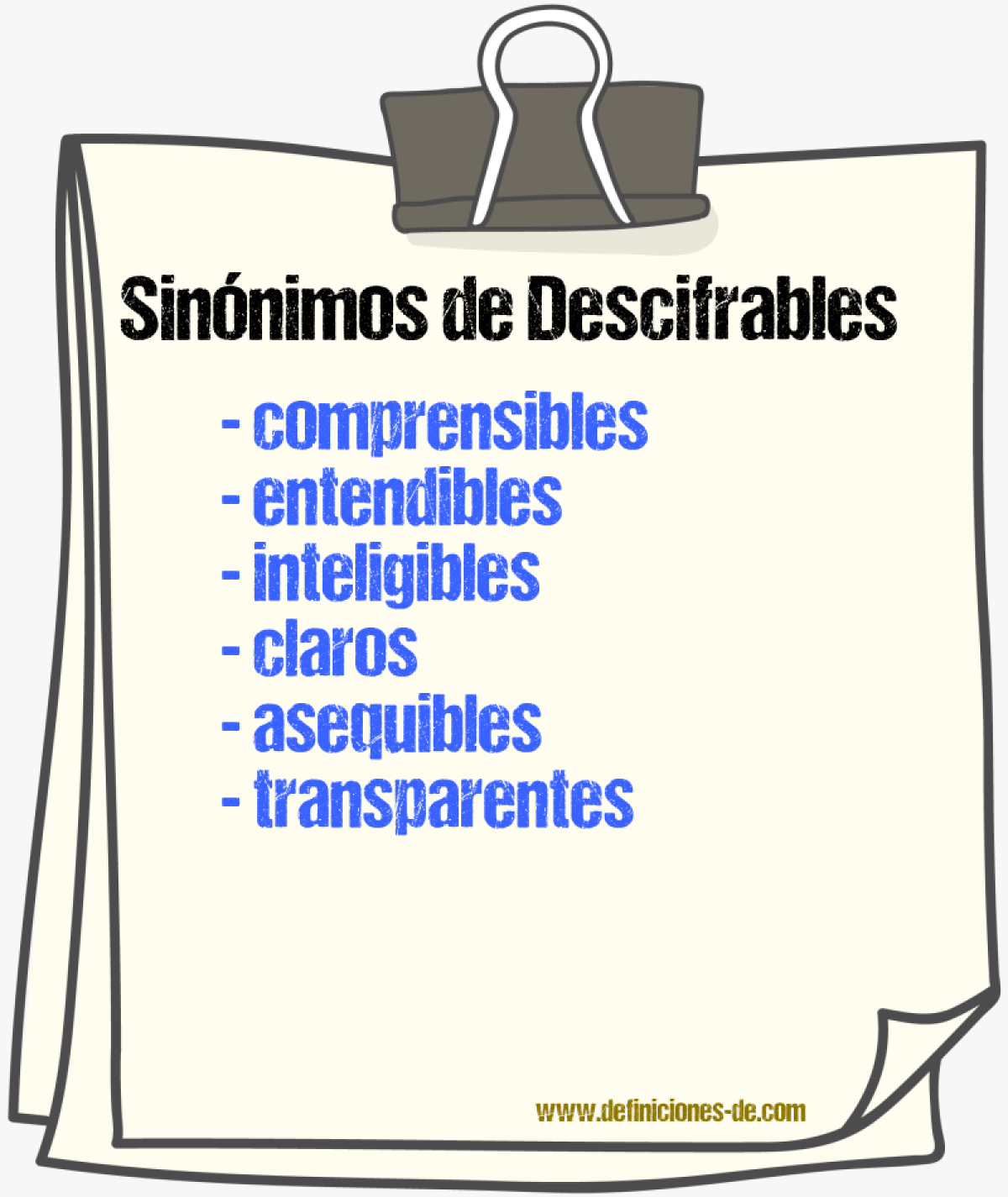 Sinónimos de descifrables