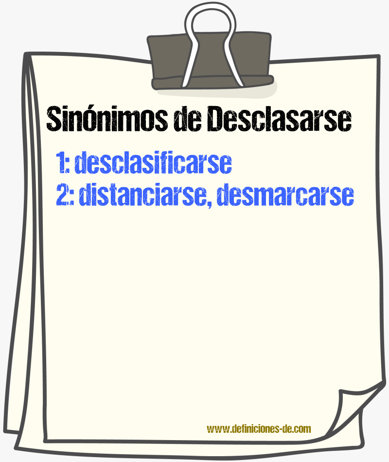 Sinónimos de desclasarse