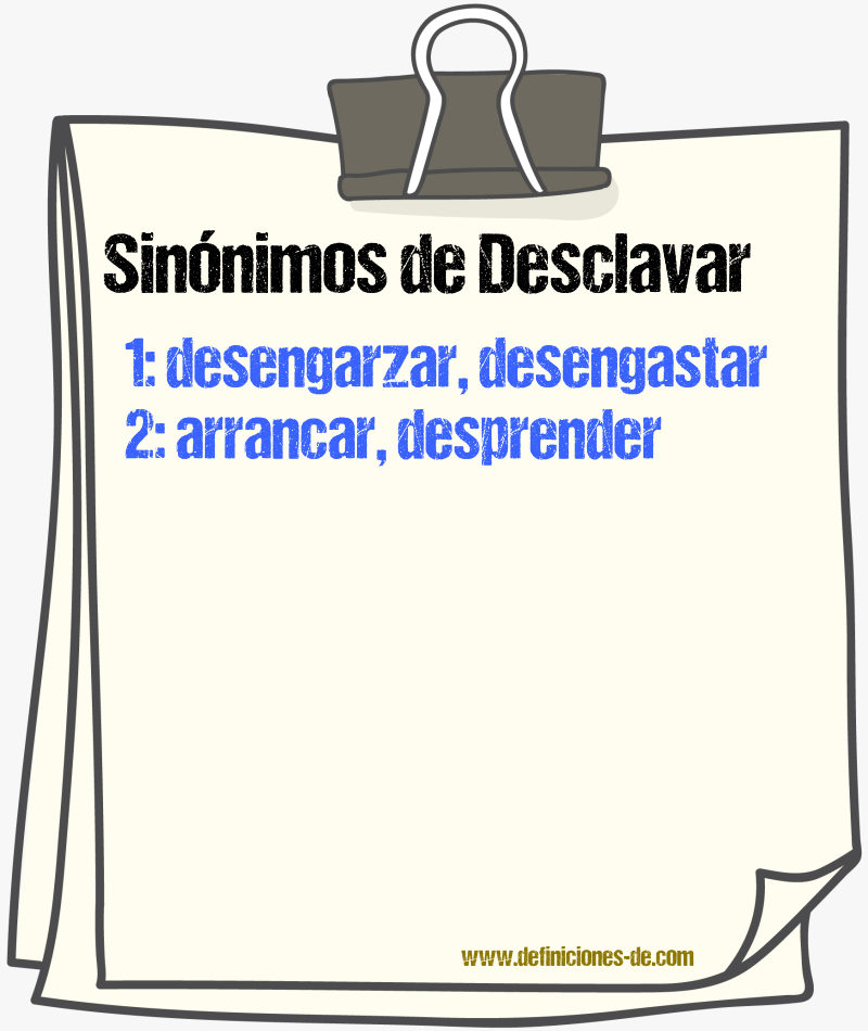 Sinnimos de desclavar