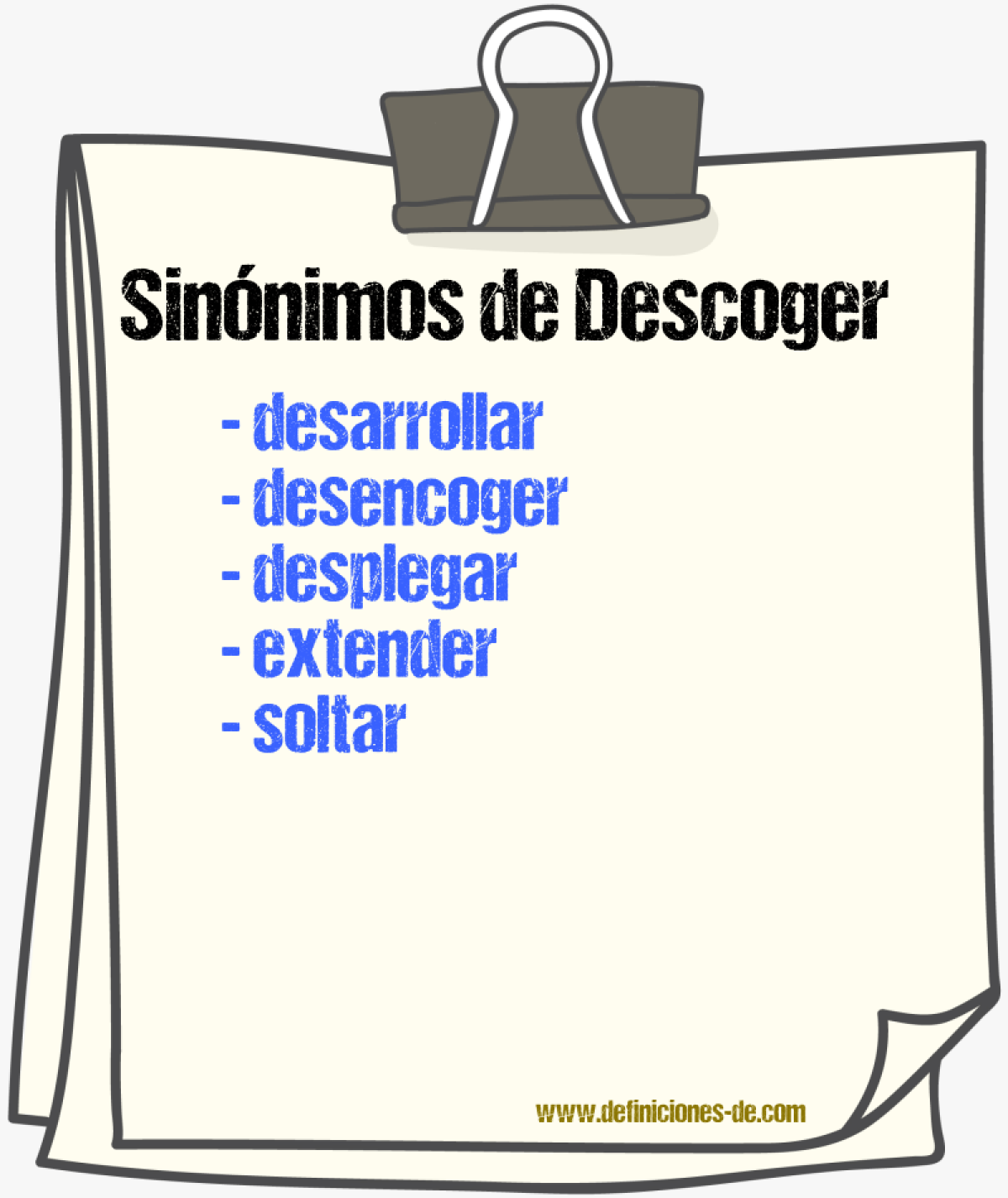 Sinnimos de descoger