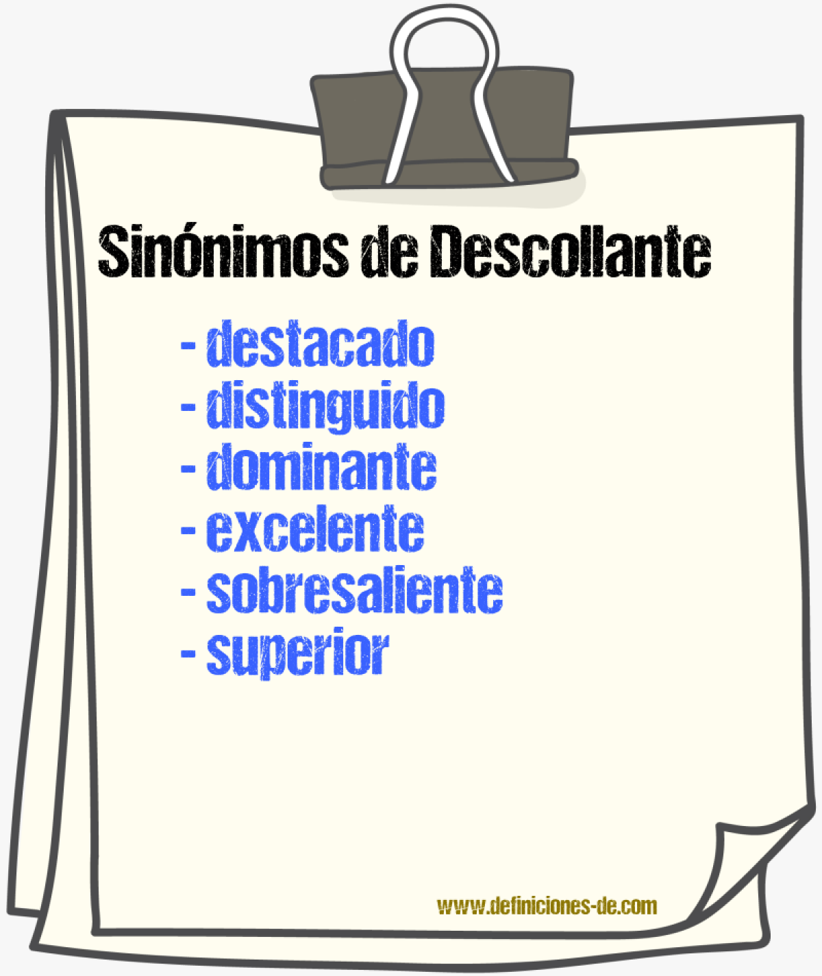 Sinnimos de descollante