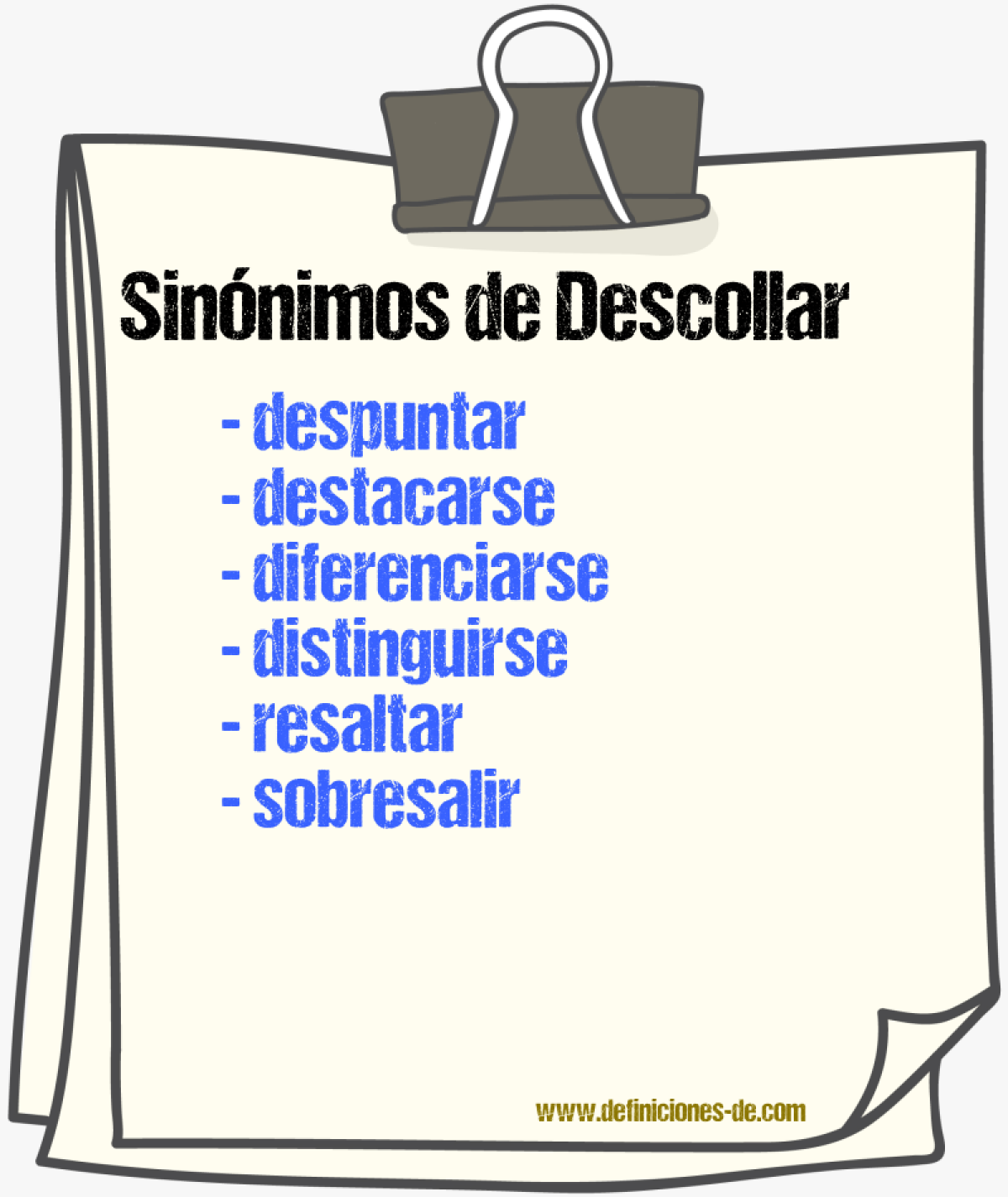 Sinnimos de descollar