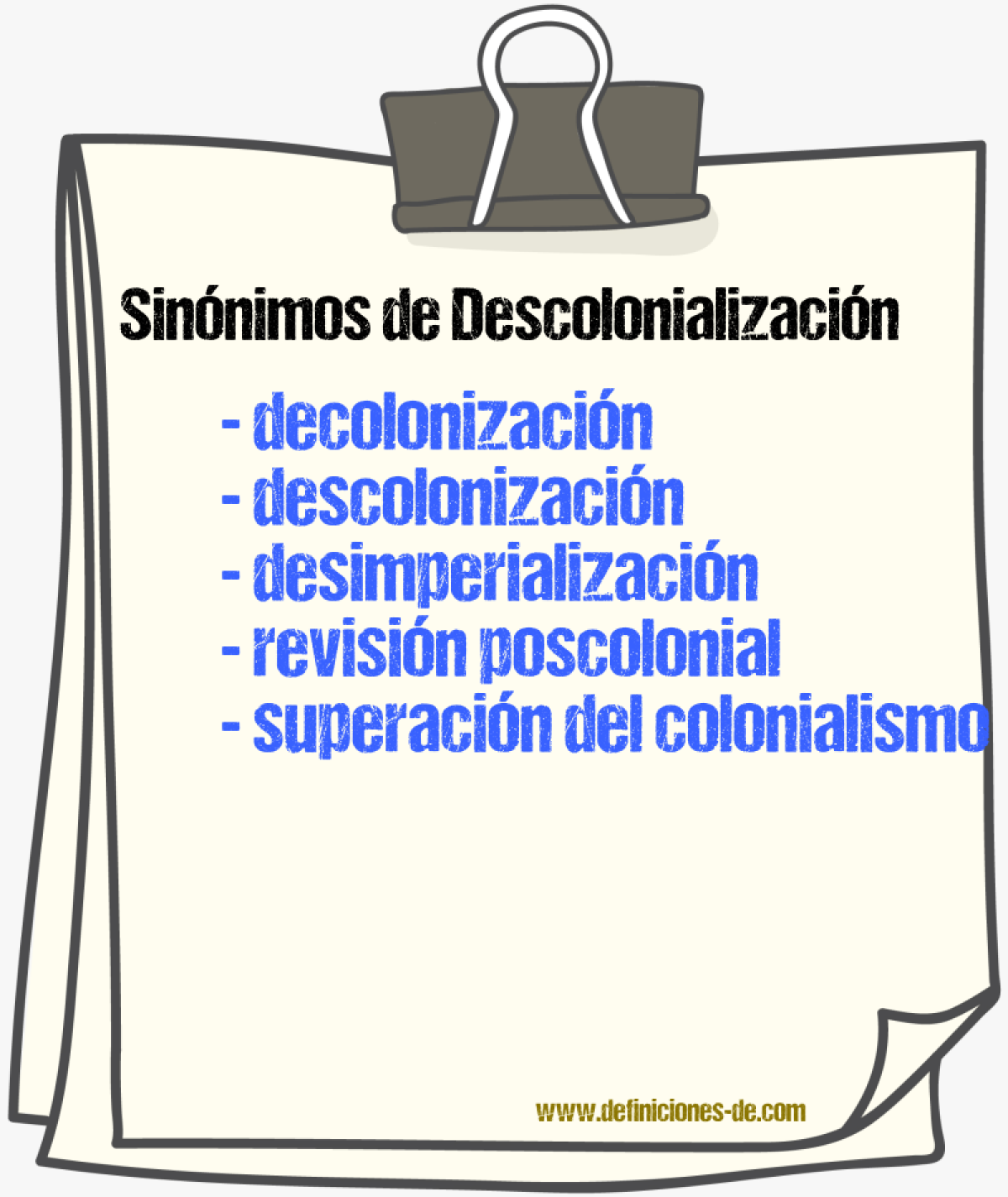 Sinónimos de descolonialización