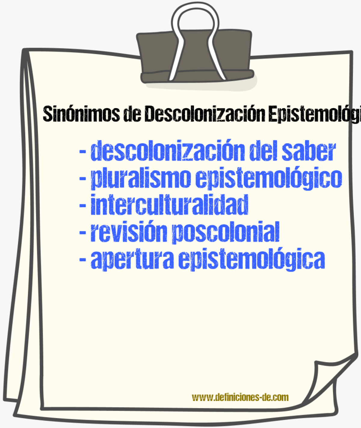 Sinónimos de descolonización epistemológica
