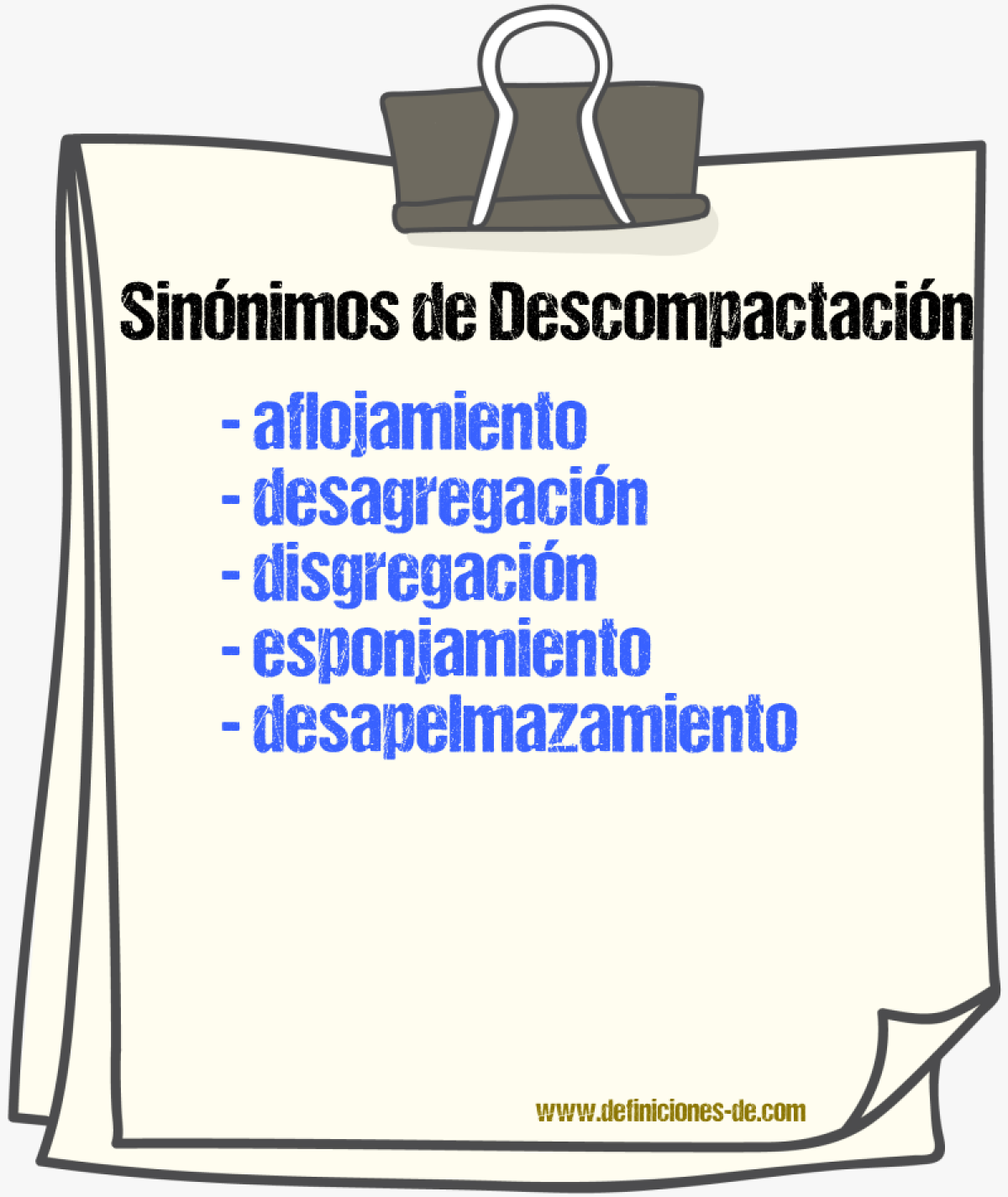 Sinónimos de descompactación