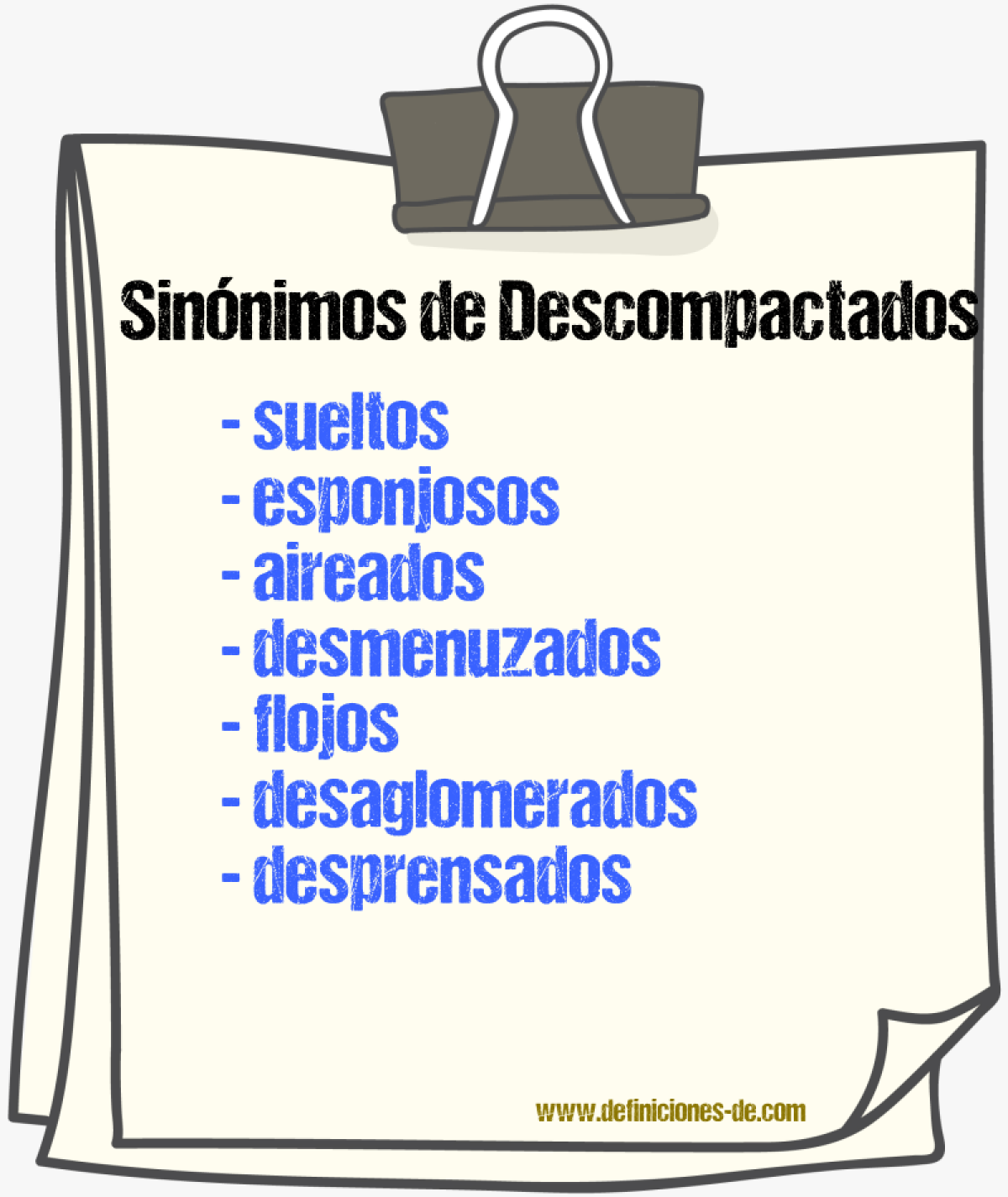 Sinónimos de descompactados