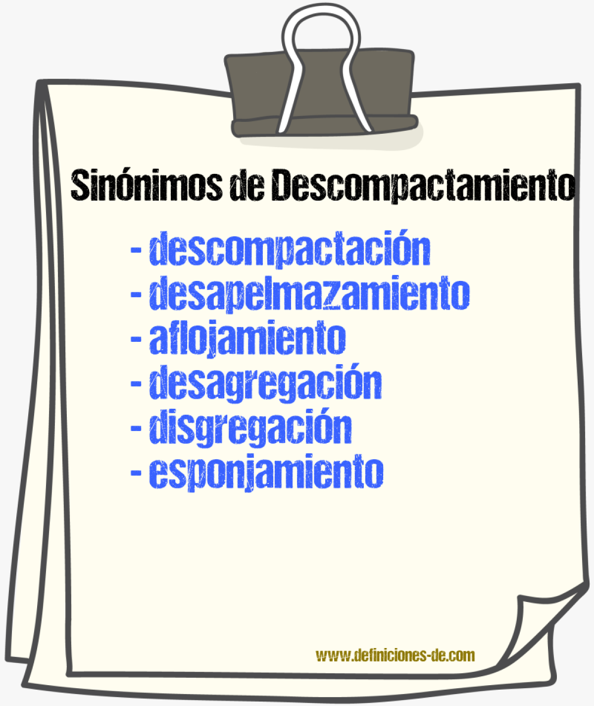 Sinónimos de descompactamiento