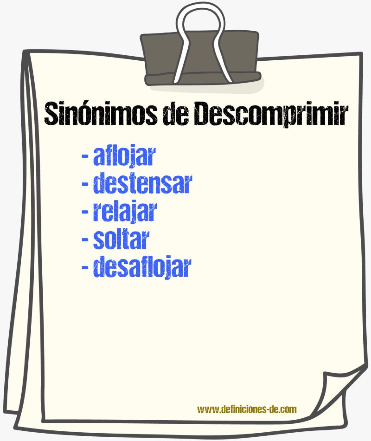 Sinónimos de descomprimir