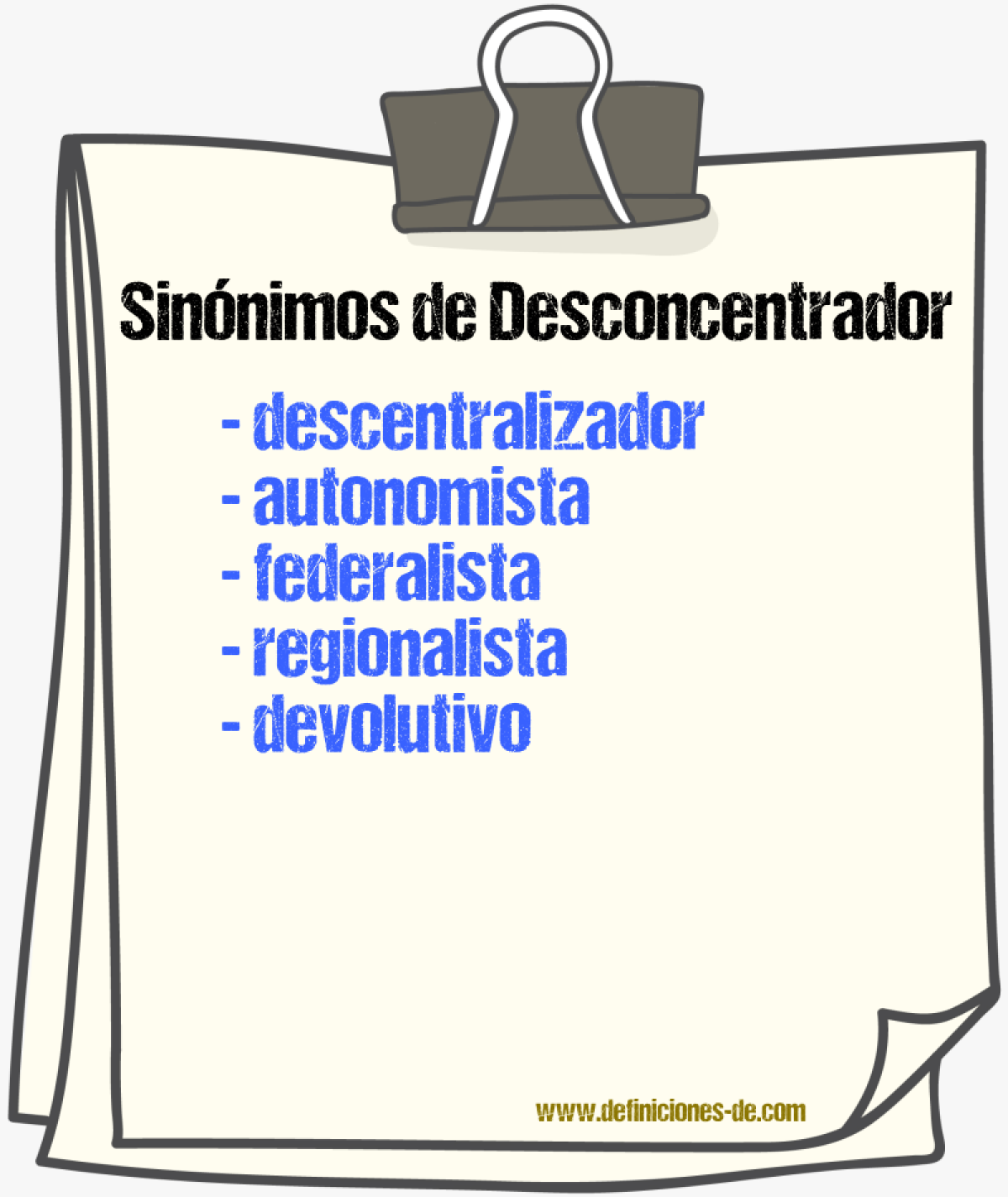 Sinónimos de desconcentrador