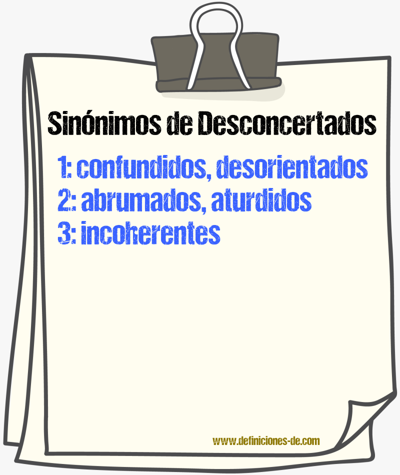 Sinónimos de desconcertados