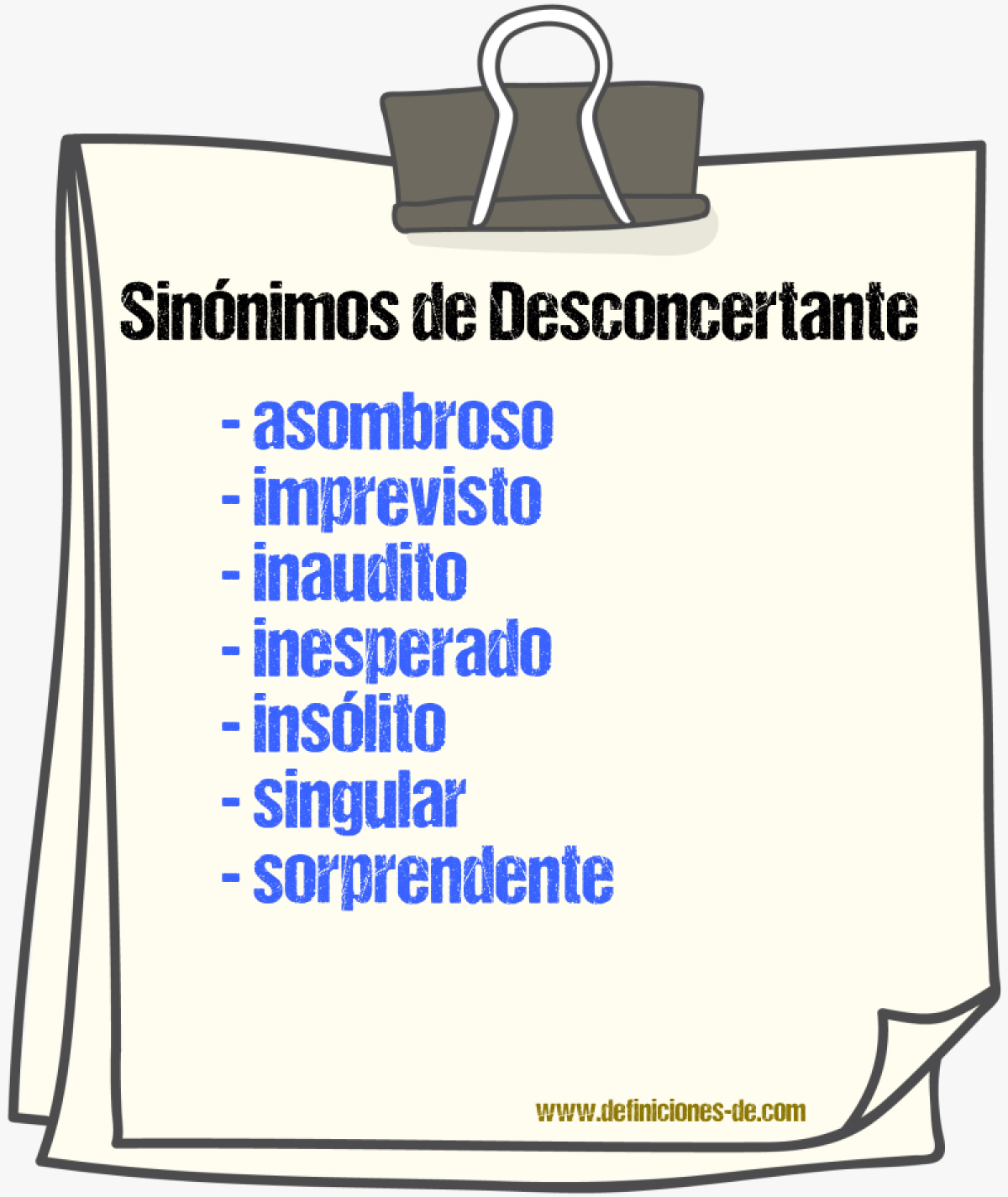 Sinnimos de desconcertante