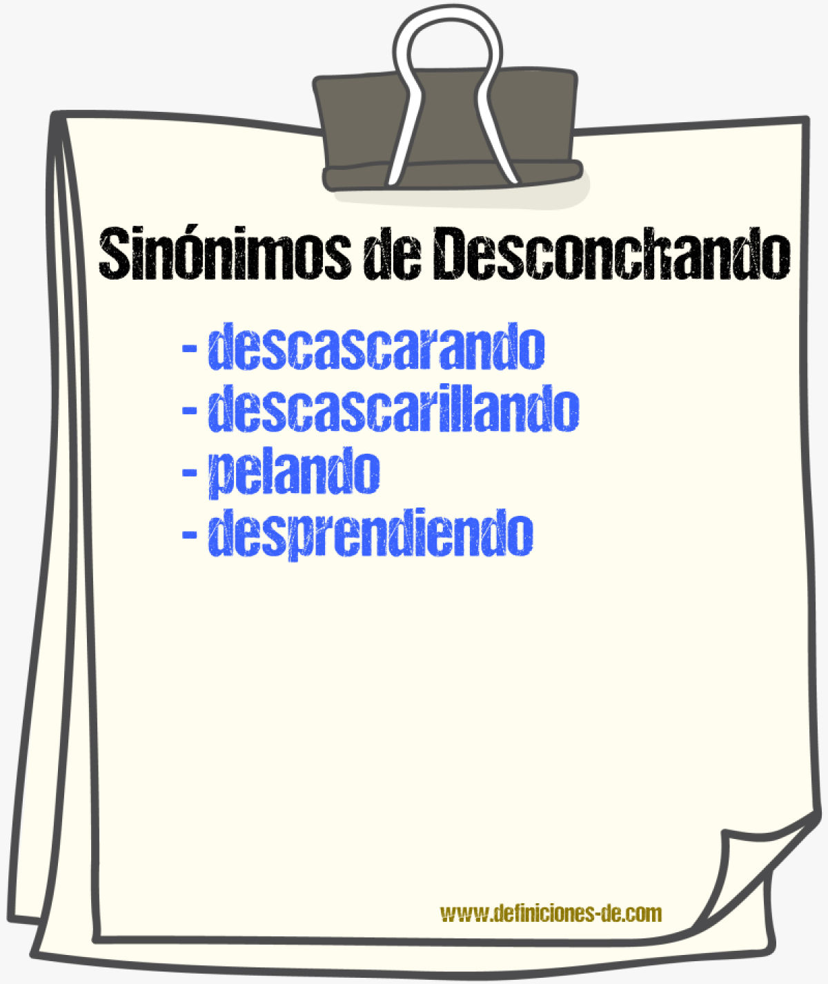Sinónimos de desconchando