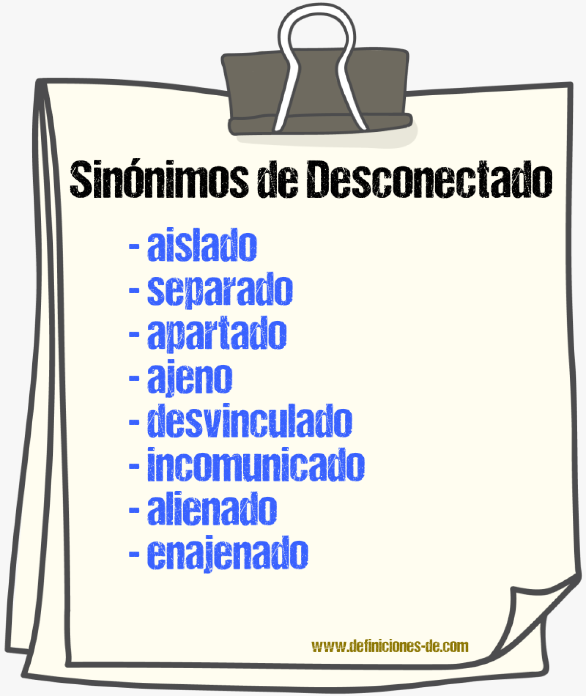 Sinónimos de desconectado
