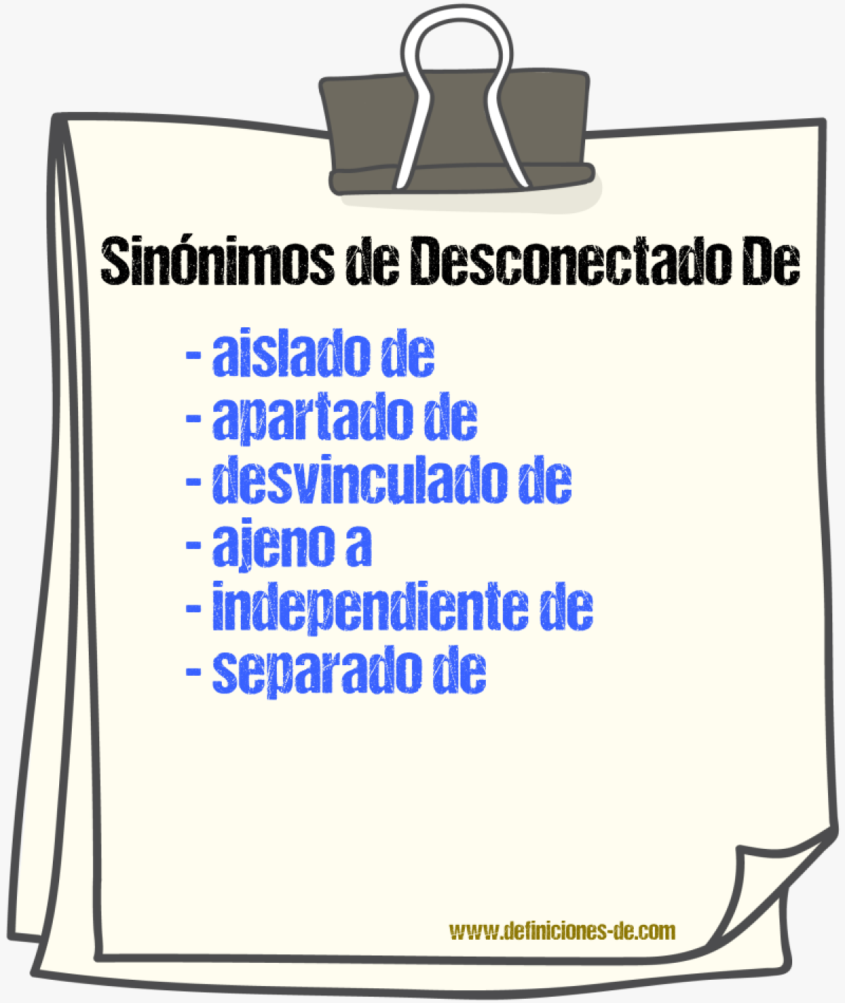 Sinónimos de desconectado de