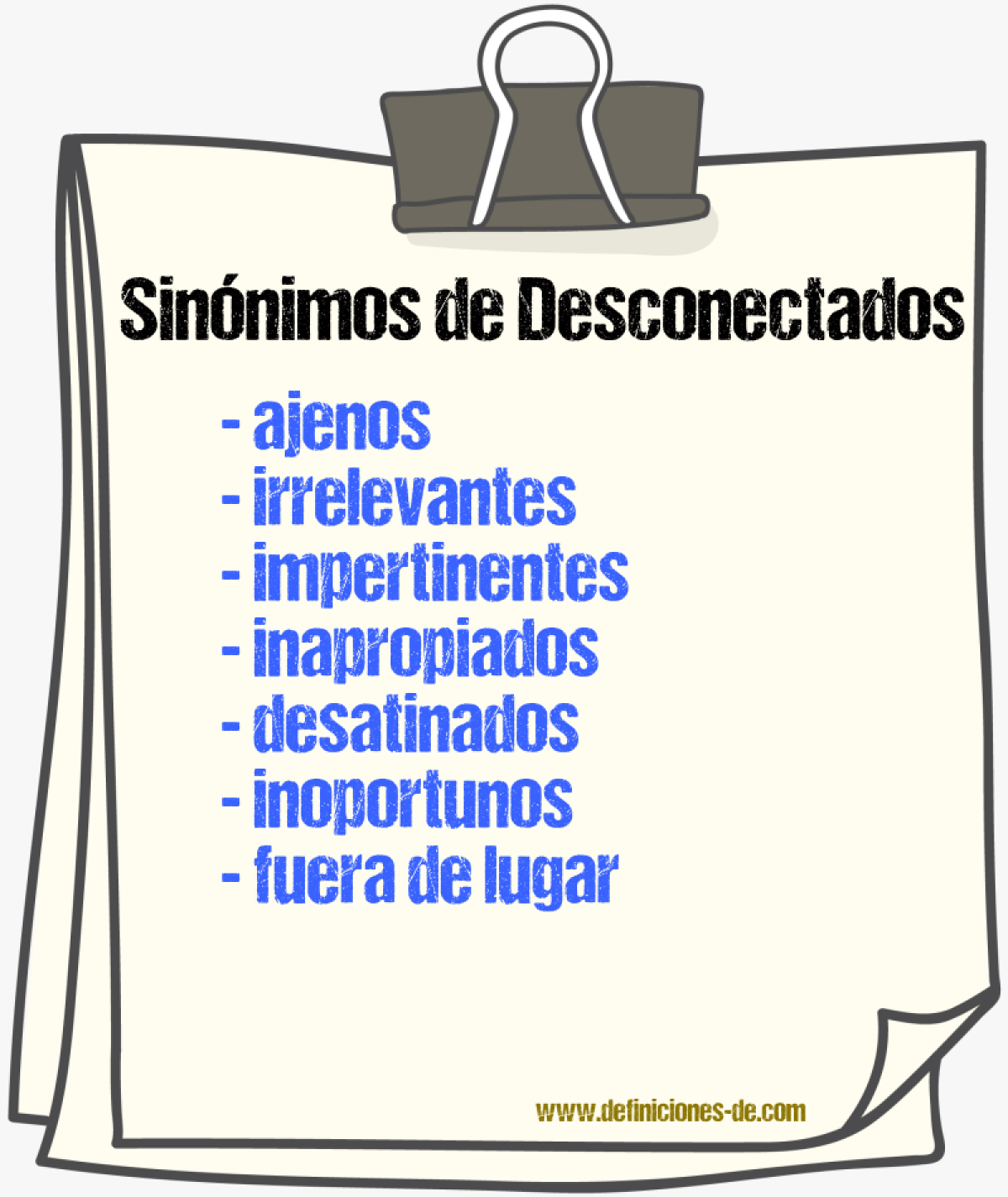 Sinónimos de desconectados