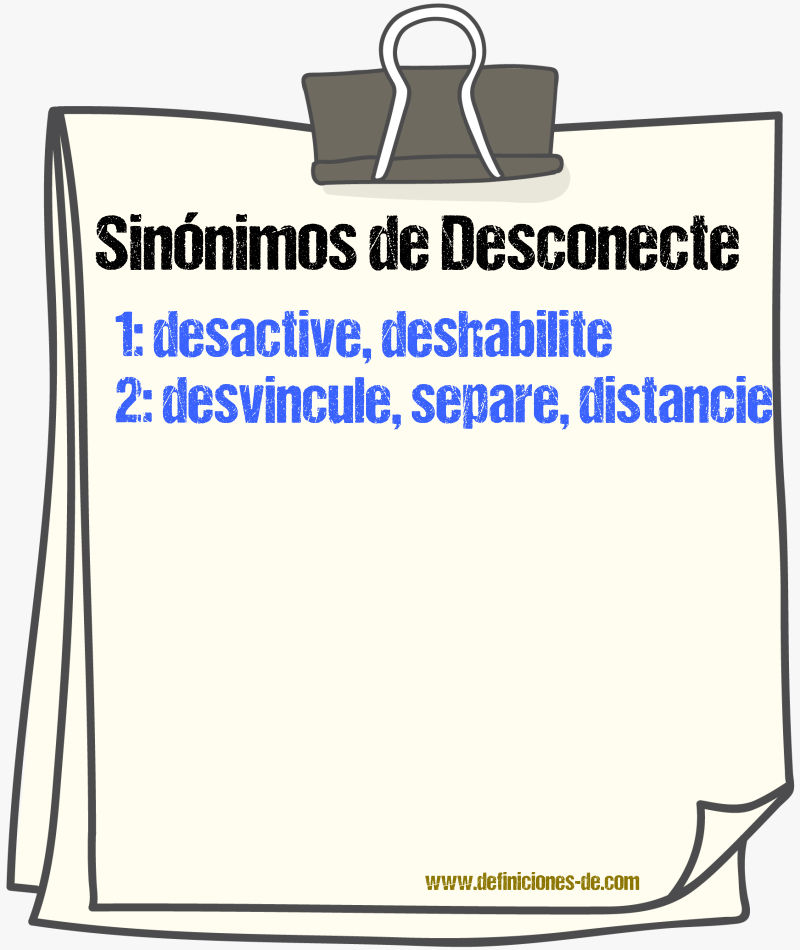 Sinónimos de desconecte