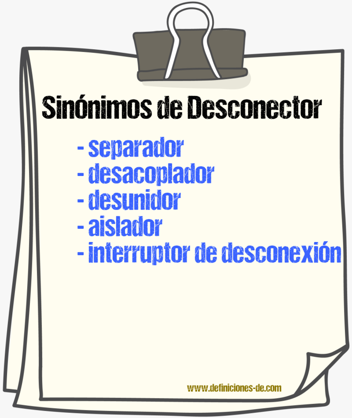 Sinónimos de desconector