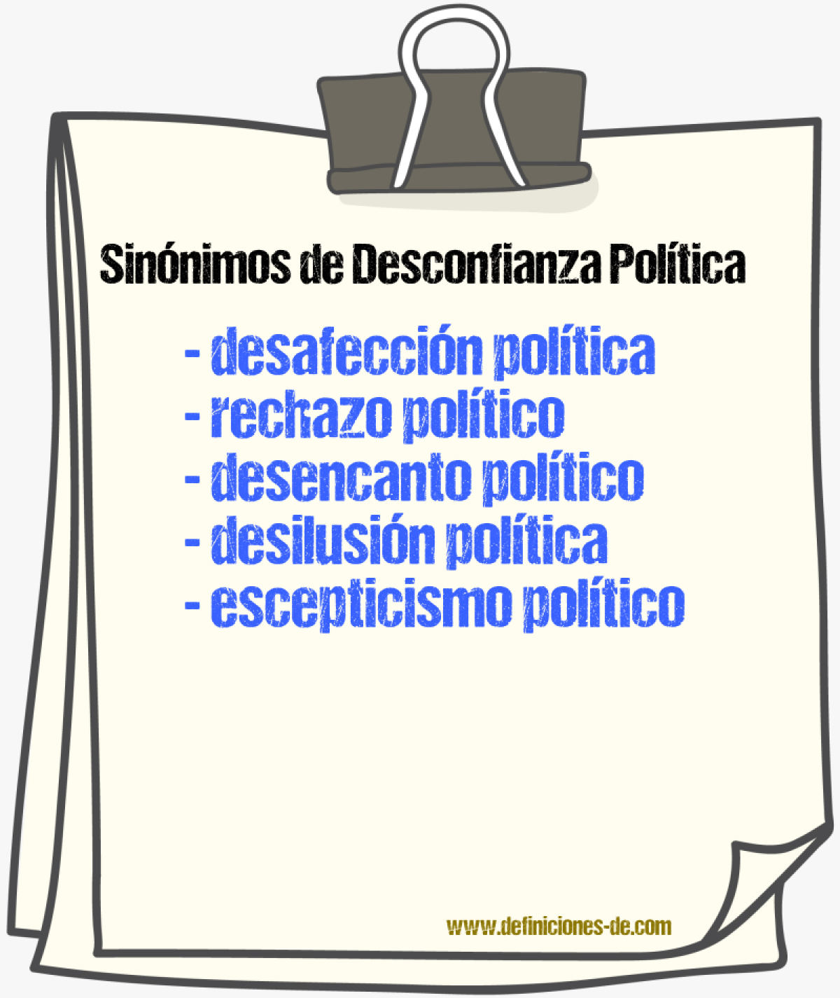 Sinónimos de desconfianza política