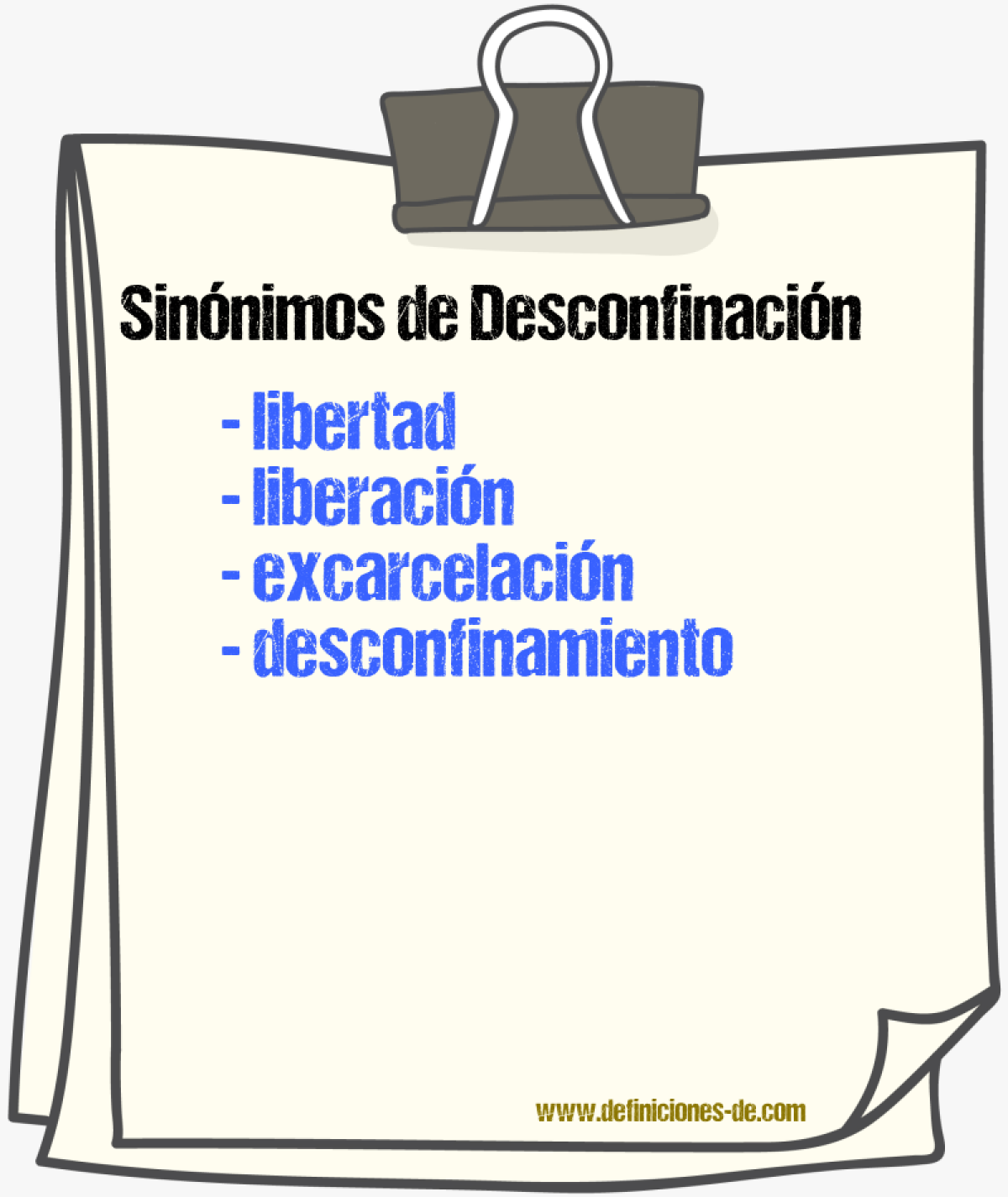 Sinnimos de desconfinacin