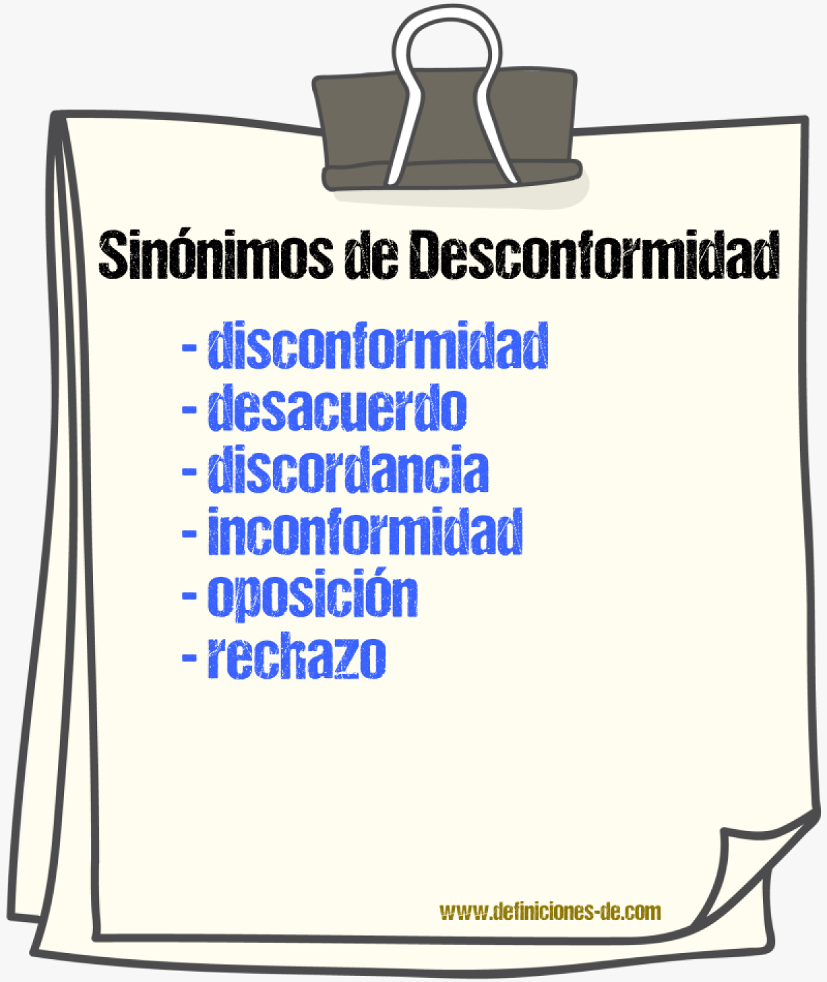 Sinónimos de desconformidad