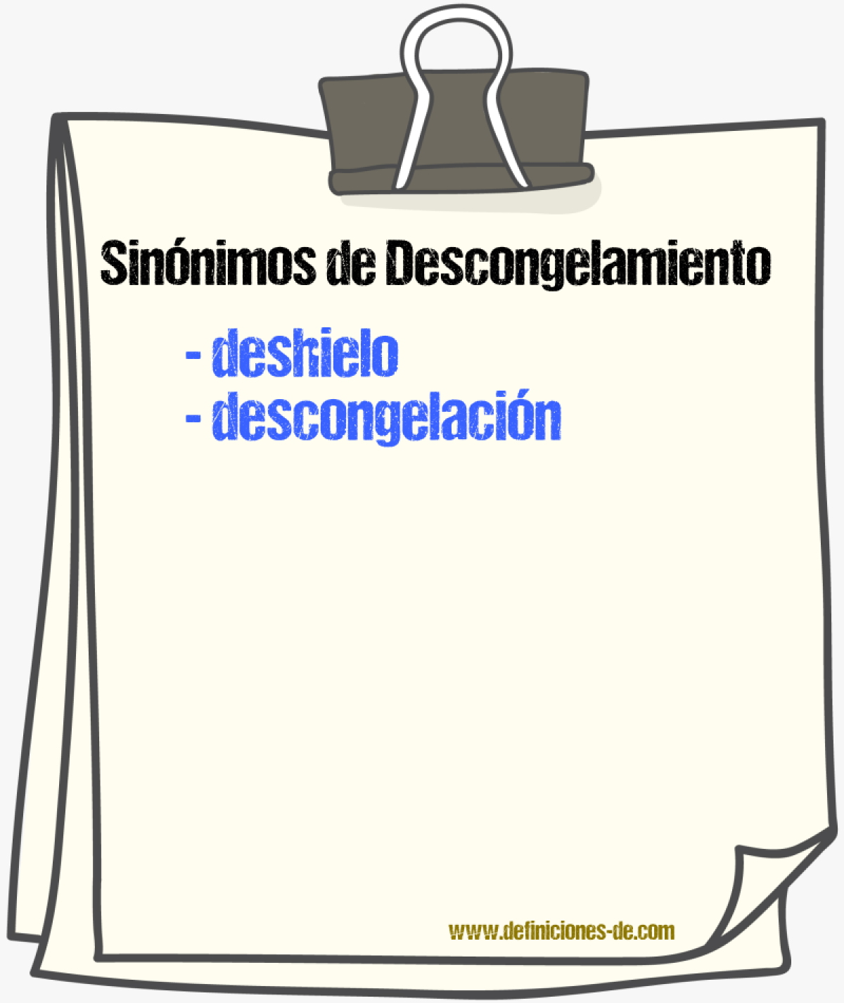 Sinnimos de descongelamiento