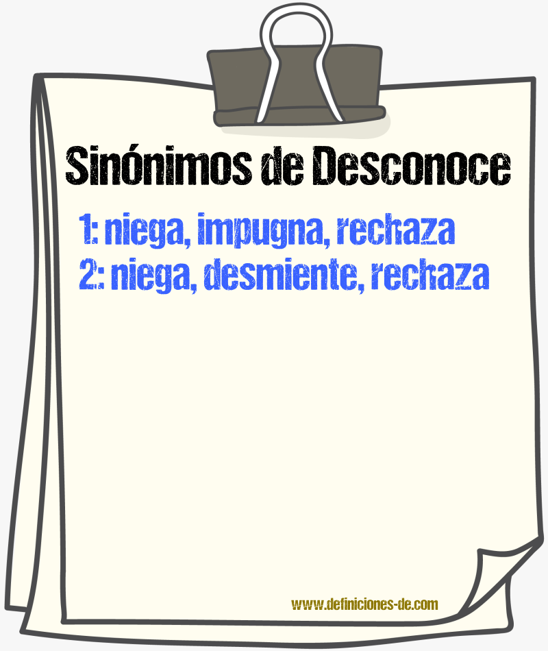 Sinónimos de desconoce