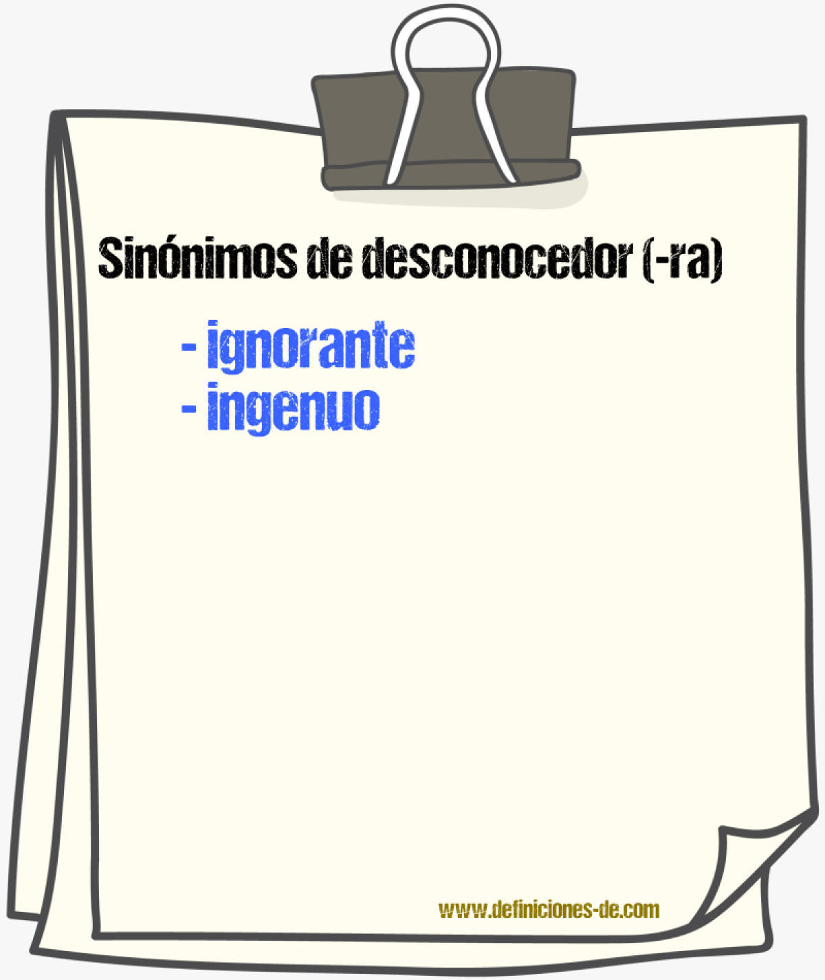 Sinnimos de desconocedor