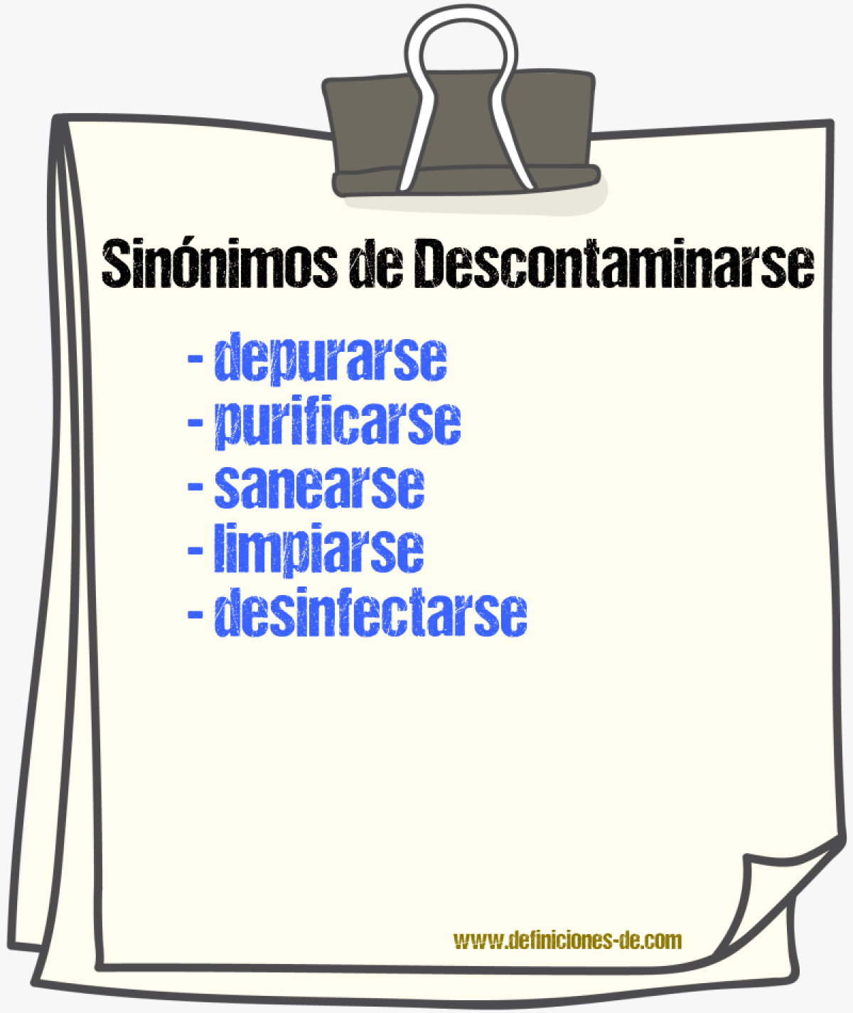 Sinónimos de descontaminarse