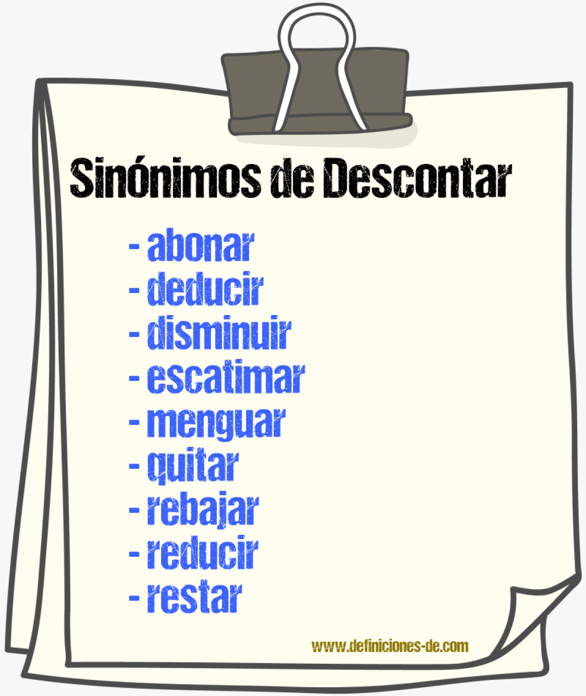 Sinnimos de descontar