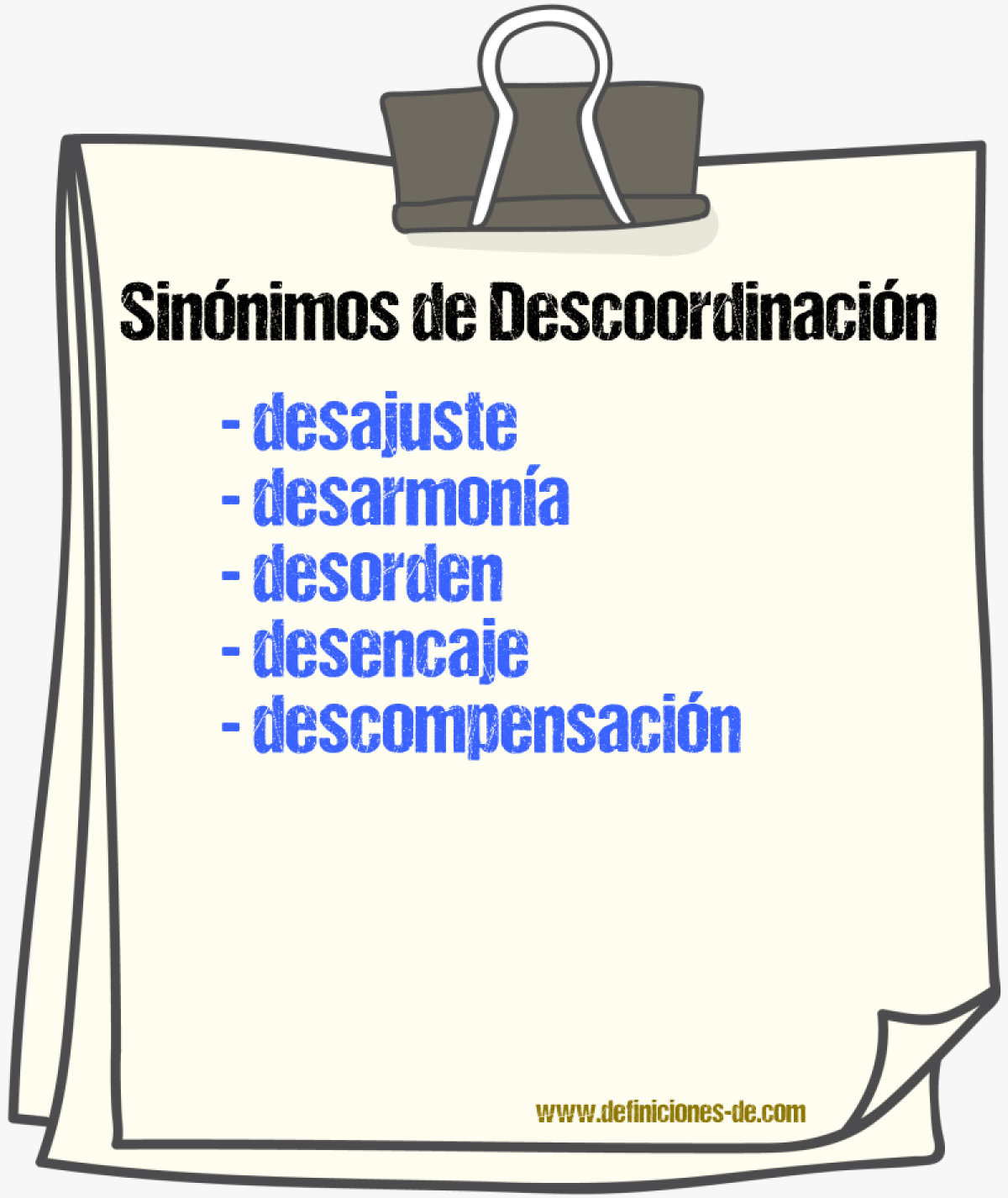 Sinónimos de descoordinación