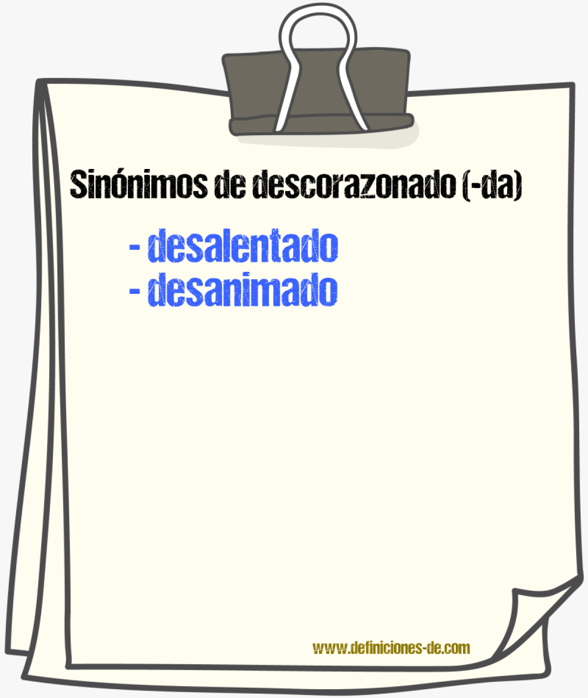 Sinnimos de descorazonado