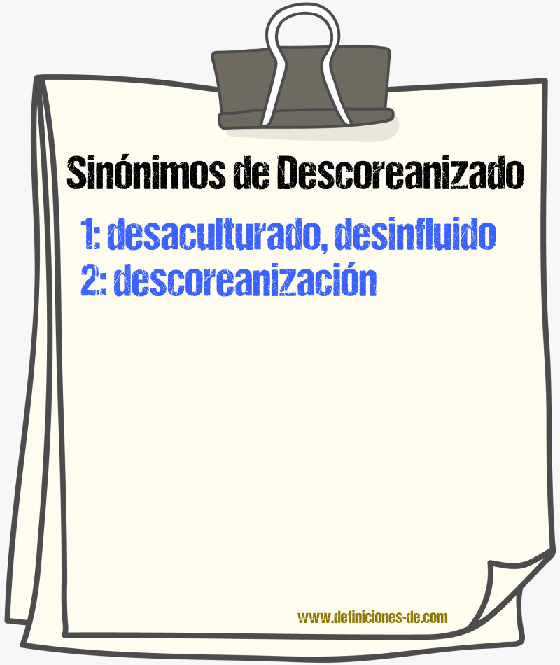 Sinónimos de descoreanizado